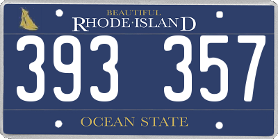 RI license plate 393357