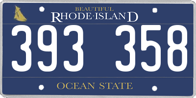 RI license plate 393358