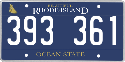 RI license plate 393361