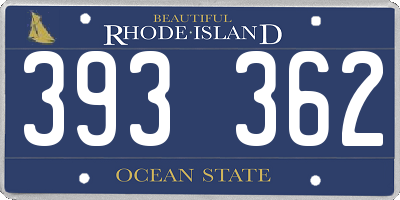RI license plate 393362