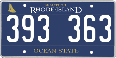 RI license plate 393363