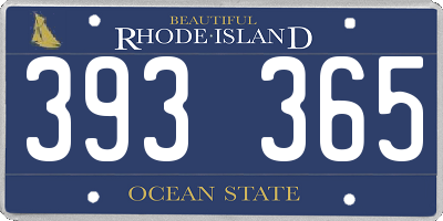 RI license plate 393365