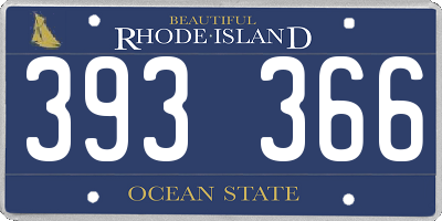 RI license plate 393366
