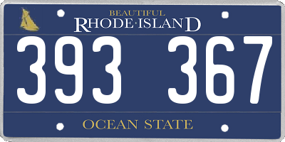 RI license plate 393367