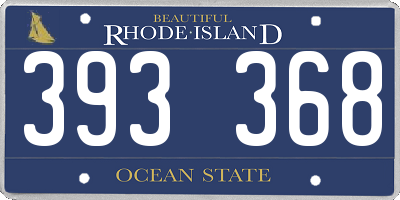 RI license plate 393368
