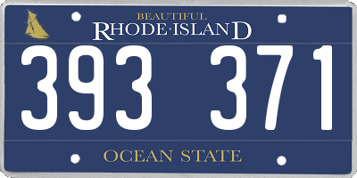 RI license plate 393371