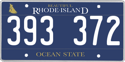 RI license plate 393372