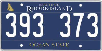 RI license plate 393373