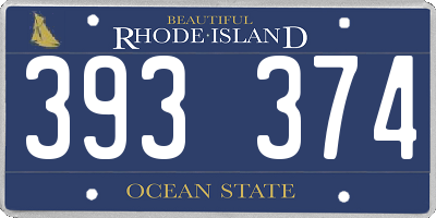 RI license plate 393374