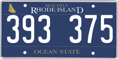 RI license plate 393375