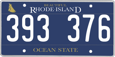 RI license plate 393376