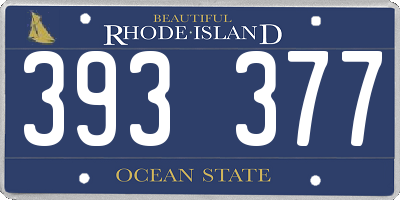 RI license plate 393377