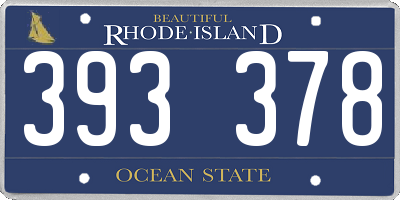 RI license plate 393378