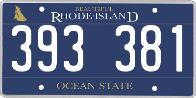 RI license plate 393381