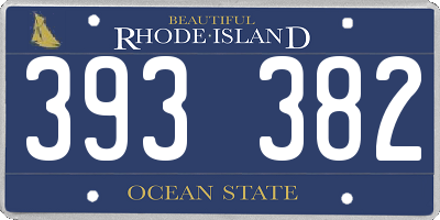 RI license plate 393382