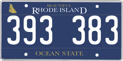 RI license plate 393383