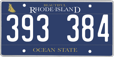 RI license plate 393384