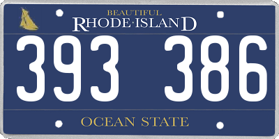 RI license plate 393386