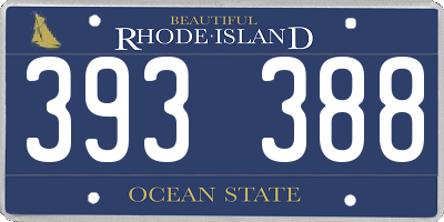 RI license plate 393388