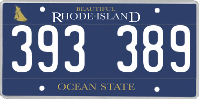 RI license plate 393389