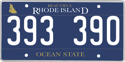 RI license plate 393390