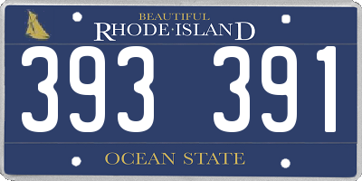 RI license plate 393391