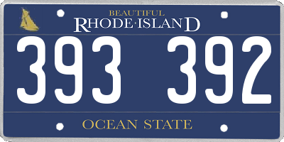 RI license plate 393392