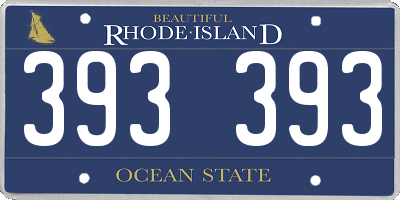 RI license plate 393393