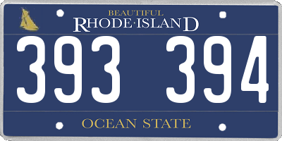 RI license plate 393394