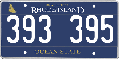 RI license plate 393395