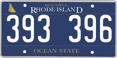RI license plate 393396