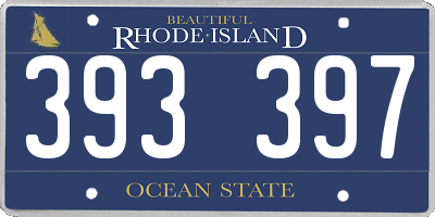 RI license plate 393397