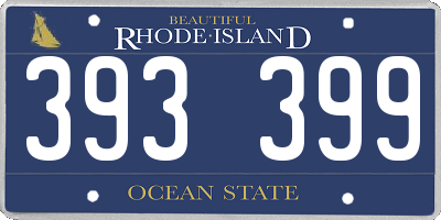 RI license plate 393399