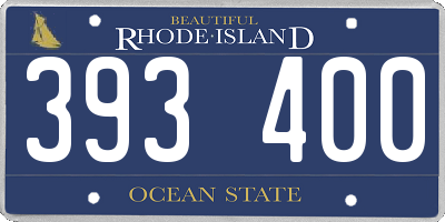 RI license plate 393400