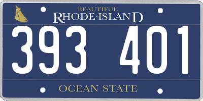 RI license plate 393401