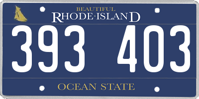 RI license plate 393403