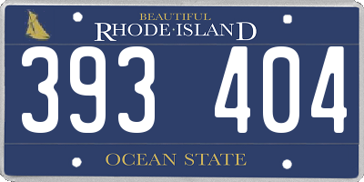 RI license plate 393404
