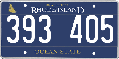 RI license plate 393405