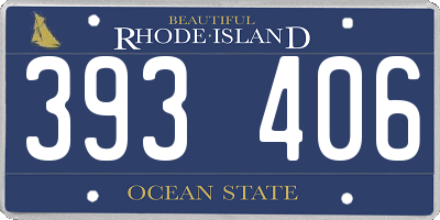 RI license plate 393406