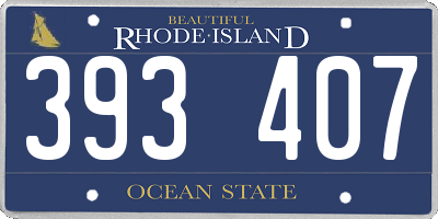 RI license plate 393407