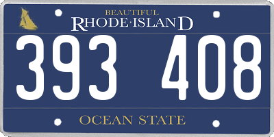 RI license plate 393408