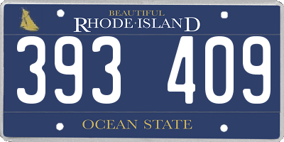 RI license plate 393409
