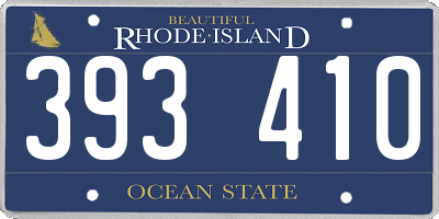 RI license plate 393410