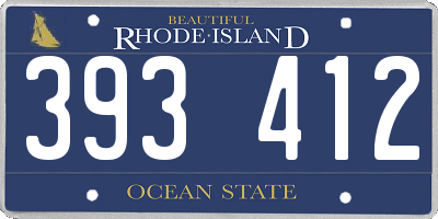 RI license plate 393412