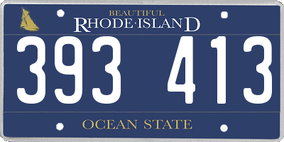 RI license plate 393413