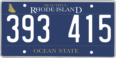 RI license plate 393415