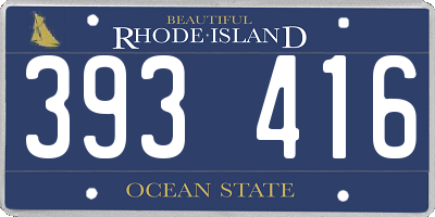 RI license plate 393416