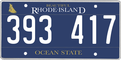 RI license plate 393417