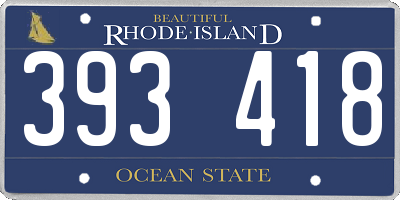 RI license plate 393418