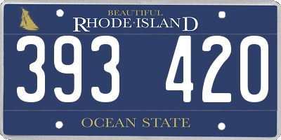 RI license plate 393420